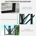 Basketball stand features shatterproof backboard, shock-absorbing spring, Y-shaped bracket.