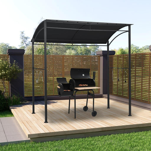 BBQ Gazebo in Anthracite & Steel (215 x 150 x 220cm) - Little and Giant Explorers vidaXL