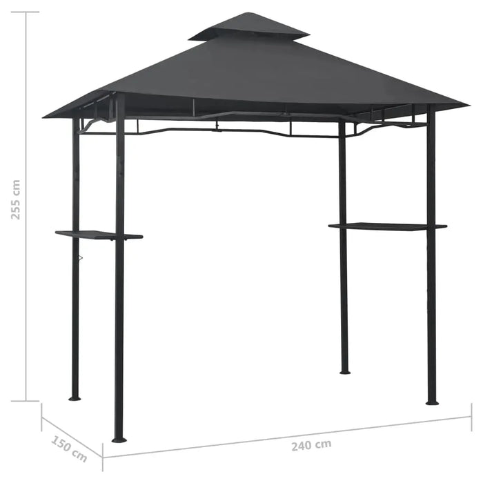 BBQ Gazebo in Anthracite and Steel (240 x 150 x 255cm) - Little and Giant Explorers vidaXL