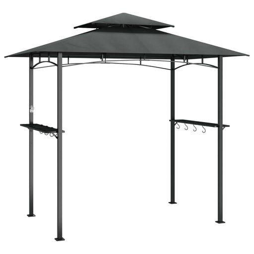 BBQ Gazebo with Side Shelves in Anthracite (240 x 150 x 243cm) - Little and Giant Explorers vidaXL