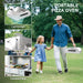 Portable Stainless Steel BBQ Grill Top Pizza Oven with Built-in Thermometer - Little and Giant Explorers Outsunny
