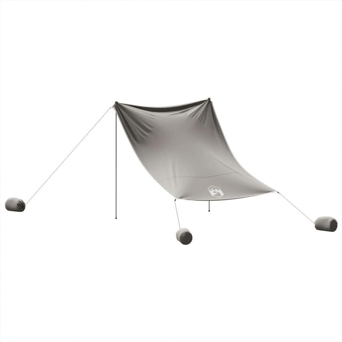 Beach Canopy with Sand Anchors in Grey (214 x 236cm) - Little and Giant Explorers vidaXL