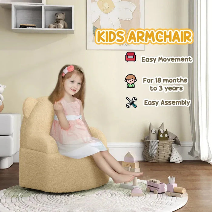 Bear Shaped Toddler Chair in Khaki - Little and Giant Explorers AIYAPLAY