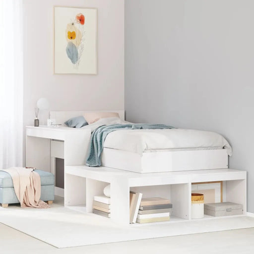 Bed Frame with Storage in White (75 x 190cm) - Little and Giant Explorers vidaXL