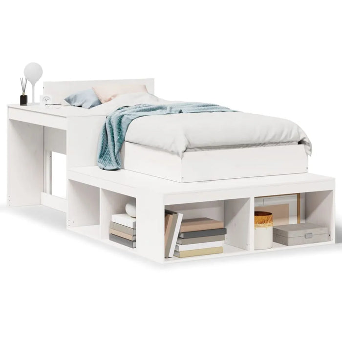 Bed Frame with Storage in White (75 x 190cm) - Little and Giant Explorers vidaXL