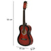 Beginner Acoustic Guitar – 3/4 Size Wine Red Guitar | Starter Kit with Nylon Strings HOMCOM - Little and Giant Explorers