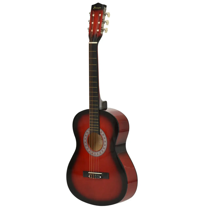 Beginner Acoustic Guitar – 3/4 Size Wine Red Guitar | Starter Kit with Nylon Strings HOMCOM - Little and Giant Explorers