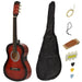 Beginner Acoustic Guitar – 3/4 Size Wine Red Guitar | Starter Kit with Nylon Strings HOMCOM - Little and Giant Explorers