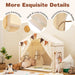 Beige Dual-Entry Kids Play Tent – Two-Door Design | Star Lights and Mat COSTWAY - Little and Giant Explorers Costway