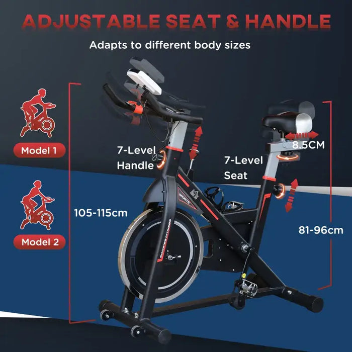 Belt-Driven Exercise Bike – Black | Indoor Cycling with LCD Display HOMCOM - Little and Giant Explorers HOMCOM
