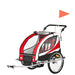 Bicycle Trailer | 360° Rotatable for 2 Kids with Hitch in Red - Little and Giant Explorers HOMCOM