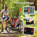 Bicycle Trailer | 360° Rotatable for 2 Kids with Hitch in Red - Little and Giant Explorers HOMCOM