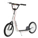 White kids' big wheel scooter with adjustable handlebar, dual brakes, and inflatable tires