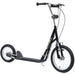Big Wheel Teen Scooter - Black | Adjustable 92–100cm Handlebar - Inflatable Tyres HOMCOM - Little and Giant Explorers HOMCOM