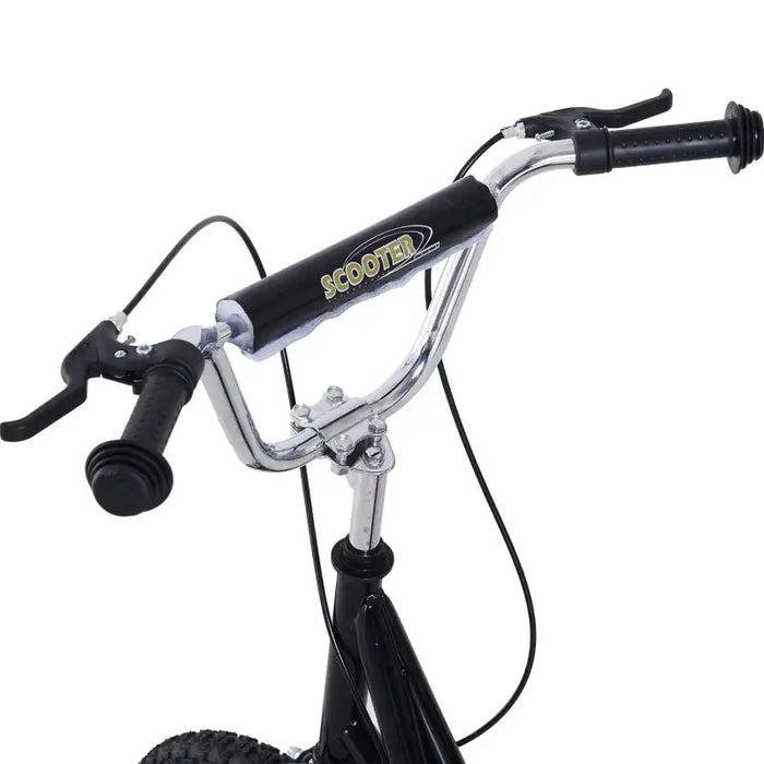 Big Wheel Teen Scooter - Black | Adjustable 92–100cm Handlebar - Inflatable Tyres HOMCOM - Little and Giant Explorers HOMCOM