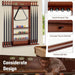 Wooden pool cue rack with billiard balls and accessories, featuring scratch-resistant clips and premium ball slots.