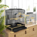 Bird Cage – Black | Small Parrot and Budgie Aviary - Perches, Swing and Food Bowls PAWHUT - Little and Giant Explorers PawHut