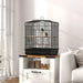 Bird Cage – Black | Small Parrot and Budgie Aviary - Perches, Swing and Food Bowls PAWHUT - Little and Giant Explorers PawHut