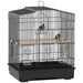 Bird Cage – Black | Small Parrot and Budgie Aviary - Perches, Swing and Food Bowls PAWHUT - Little and Giant Explorers PawHut