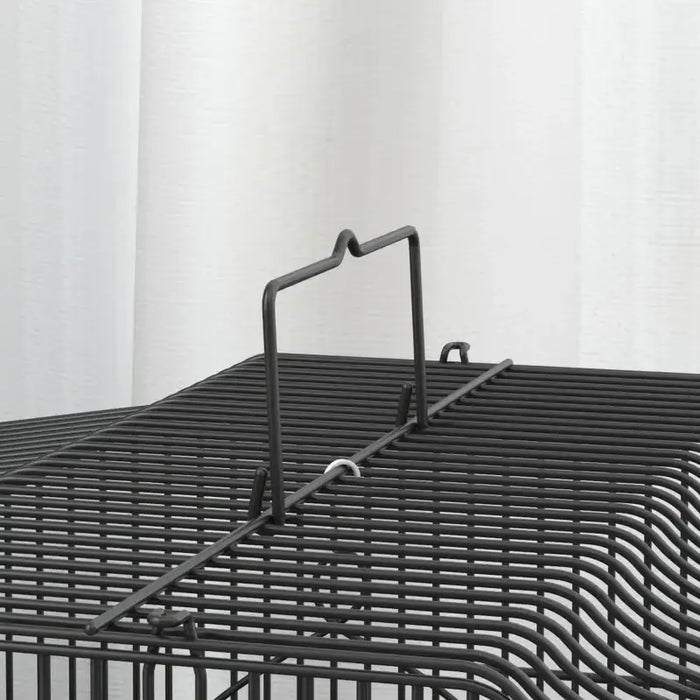 Bird Cage – Black | Small Parrot and Budgie Aviary - Perches, Swing and Food Bowls PAWHUT - Little and Giant Explorers PawHut