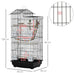 Bird Cage – Black | Tall Budgie and Finch Aviary - Swing, Ladder, Perches and Toys PAWHUT - Little and Giant Explorers PawHut