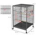 Bird Cage – Grey | Spacious Parrot and Budgie Aviary - Mobile with Wheels PAWHUT - Little and Giant Explorers PawHut