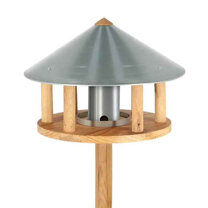 Bird Table with Silo and Round Roof in Zinc - Little and Giant Explorers Esschert Design