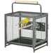 Bird Travel Cage – Portable Steel | Parrot Cage - Handle, Perches and Feeding Bowls PAWHUT - Little and Giant Explorers PawHut
