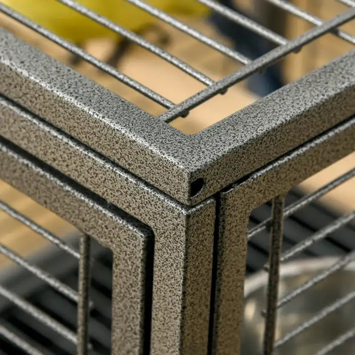 Bird Travel Cage – Portable Steel | Parrot Cage - Handle, Perches and Feeding Bowls PAWHUT - Little and Giant Explorers PawHut