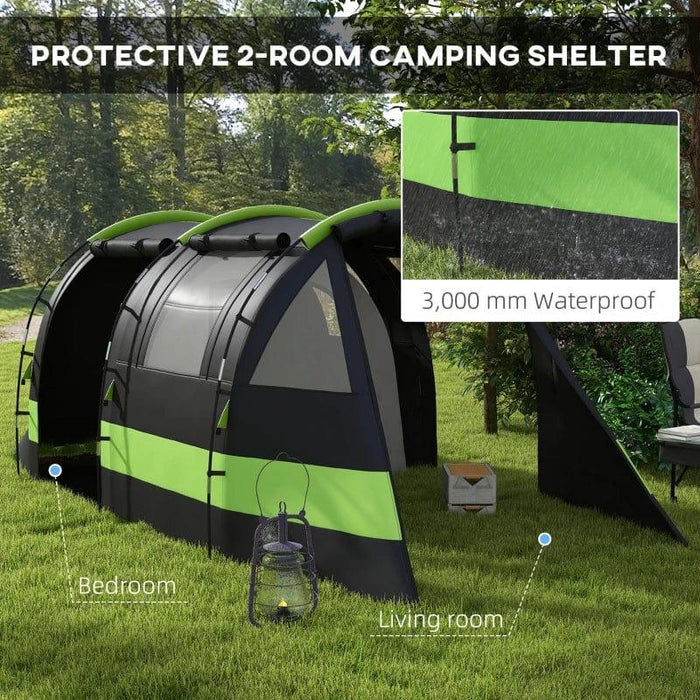 Blackout Camping Tent with Bedroom and Living Room (4-5 persons) - Little and Giant Explorers Outsunny