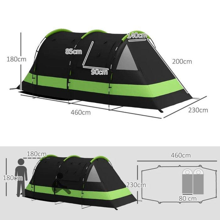 Blackout Camping Tent with Bedroom and Living Room (4-5 persons) - Little and Giant Explorers Outsunny