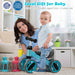 Blue Baby Balance Bike – 4 Wheels | Steel Frame and 135° Steering Limit Ages 1–2 COSTWAY - Little and Giant Explorers Costway