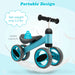 Blue Baby Balance Bike – 4 Wheels | Steel Frame and 135° Steering Limit Ages 1–2 COSTWAY - Little and Giant Explorers Costway