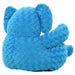 Blue plush toy with cat ears on a white background
