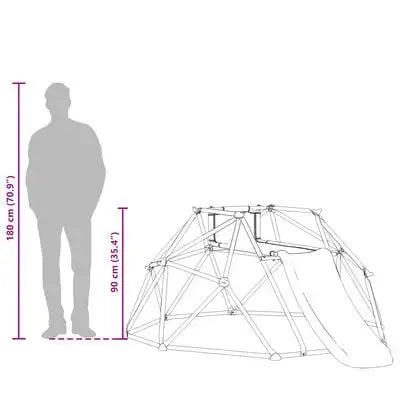 Blue Hexagonal Dome Climber with Slide | Metal Powder-Coated Steel Construction - Little and Giant Explorers vidaXL
