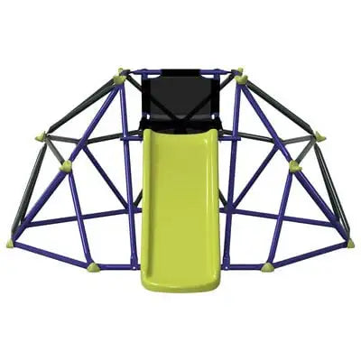 Blue Hexagonal Dome Climber with Slide | Metal Powder-Coated Steel Construction - Little and Giant Explorers vidaXL