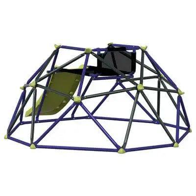 Blue Hexagonal Dome Climber with Slide | Metal Powder-Coated Steel Construction - Little and Giant Explorers vidaXL