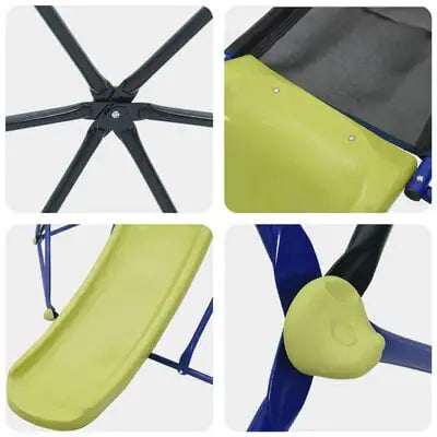 Blue Hexagonal Dome Climber with Slide | Metal Powder-Coated Steel Construction - Little and Giant Explorers vidaXL