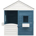 Blue Playhouse with Lockable Door and Flower Pots in Solid Wood Fir - Little and Giant Explorers vidaXL