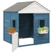 Blue Playhouse with Lockable Door and Flower Pots in Solid Wood Fir - Little and Giant Explorers vidaXL