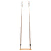 Solid pinewood board swing with adjustable rope height and metal hanging rings