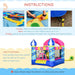 Bounce Castle with Basket and Trampoline with Blower - Little and Giant Explorers Outsunny