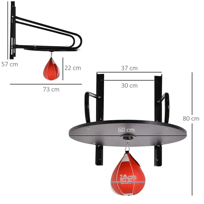 Boxing Speed Bag Platform – Wall Mounted | Adjustable Height - Pump Included HOMCOM - Little and Giant Explorers HOMCOM