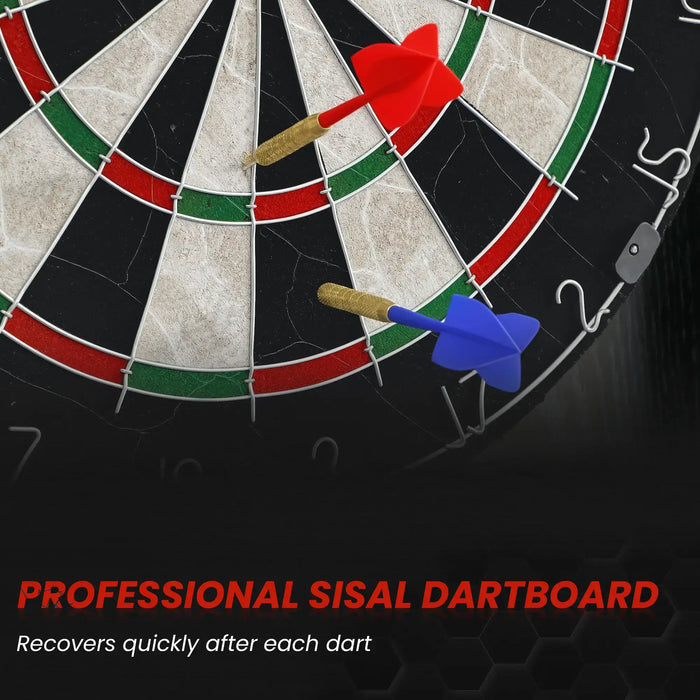 Bristle Dartboard Set with Cabinet | 6 Steel-Tip Darts, Dual Scoreboards and Wall Protection SPORTNOW - Little and Giant Explorers