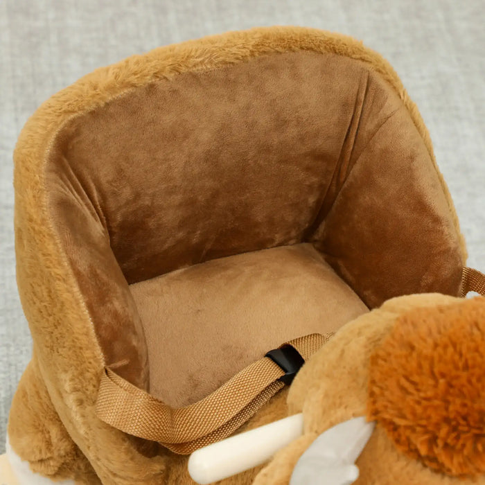 Brown Cow Rocking Horse | Plush Ride-On Toy with Safety Harness and Music AIYAPLAY - Little and Giant Explorers AIYAPLAY