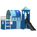 Bunk Bed with Slide and Curtains in Blue (90 x 200cm) - Little and Giant Explorers vidaXL