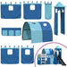 Bunk Bed with Slide and Curtains in Blue (90 x 200cm) - Little and Giant Explorers vidaXL