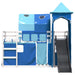 Bunk Bed with Slide and Curtains in Blue (90 x 200cm) - Little and Giant Explorers vidaXL