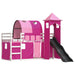 Bunk Bed with Slide and Curtains in Pink (90 x 200cm) - Little and Giant Explorers vidaXL