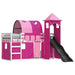 Bunk Bed with Slide and Curtains in Pink (90 x 200cm) - Little and Giant Explorers vidaXL